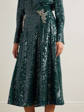 Erdem Embellished Sequined Skirt